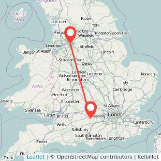 Newbury Manchester train map