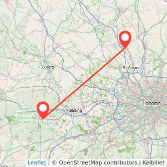 Newbury Luton bus map