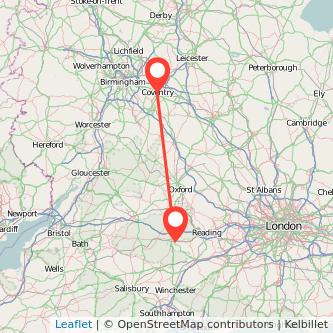 Newbury Coventry train map