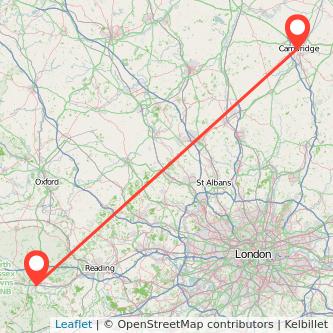 Newbury Cambridge bus map