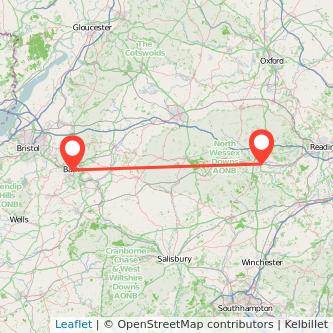 Newbury Bath train map