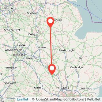 Newark on Trent Milton Keynes bus map