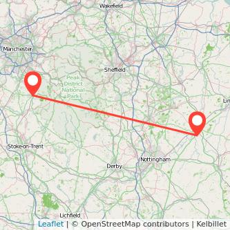 Newark on Trent Macclesfield train map