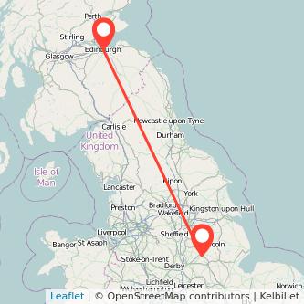 Newark on Trent Edinburgh bus map