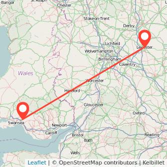 Neath Leicester bus map