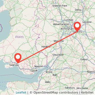 Neath Coventry bus map