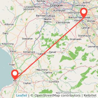 Motherwell Ayr train map