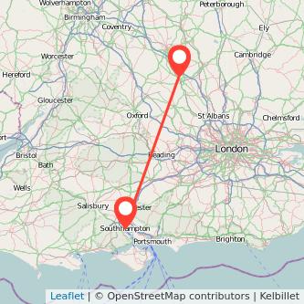 Milton Keynes Southampton train map