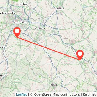 Milton Keynes Redditch train map