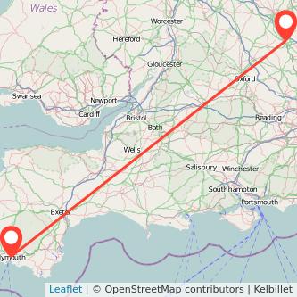 Milton Keynes Plymouth train map