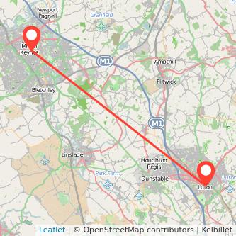 Milton Keynes Luton train map