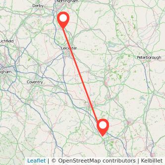 Milton Keynes Loughborough train map