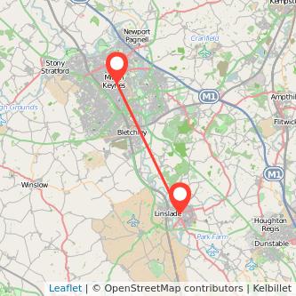 Milton Keynes Leighton Buzzard bus map