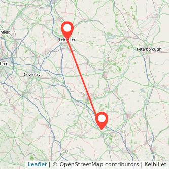 Milton Keynes Leicester train map