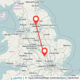 Milton Keynes Leeds bus map