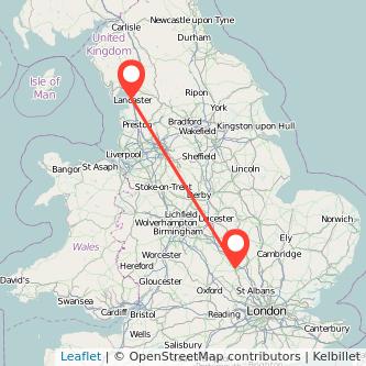 Milton Keynes Lancaster train map