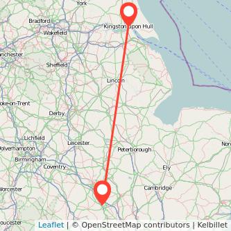 Milton Keynes Hull train map