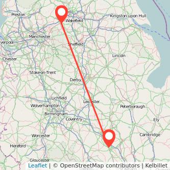 Milton Keynes Huddersfield train map