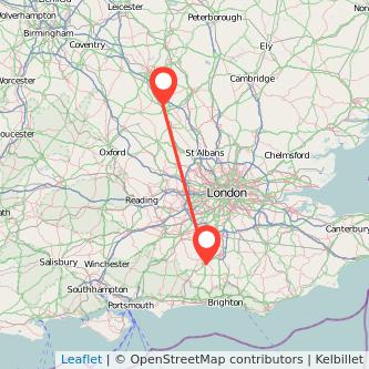 Milton Keynes Horsham train map