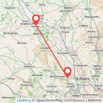 Milton Keynes Hemel Hempstead train map