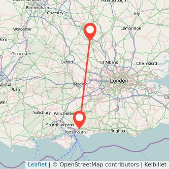 Milton Keynes Havant train map