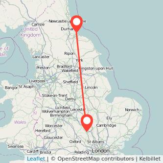 Milton Keynes Hartlepool bus map