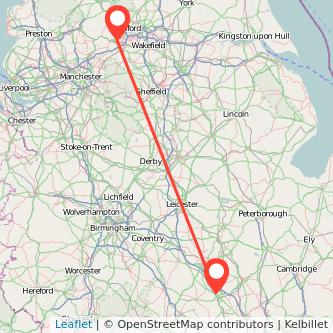 Milton Keynes Halifax train map