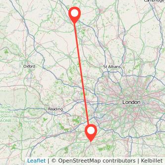 Milton Keynes Guildford bus map