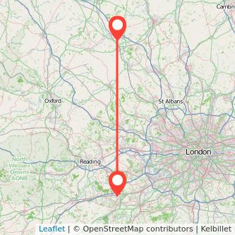 Milton Keynes Farnborough bus map