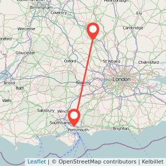 Milton Keynes Fareham train map