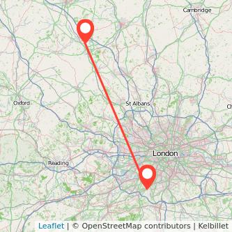 Milton Keynes Epsom train map