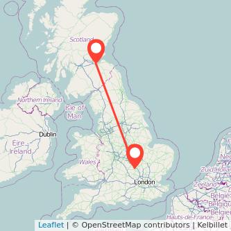 Milton Keynes Edinburgh train map