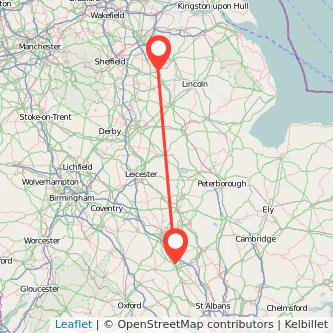 Milton Keynes Retford bus map