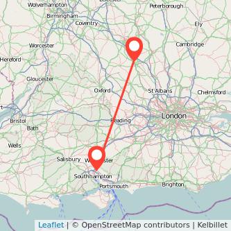 Milton Keynes Eastleigh train map