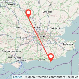 Milton Keynes Eastbourne train map