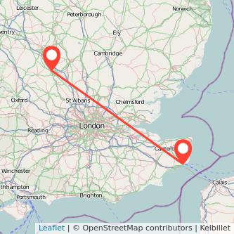 Milton Keynes Dover train map