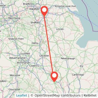 Milton Keynes Doncaster train map