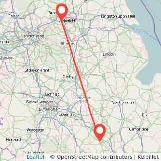 Milton Keynes Dewsbury train map