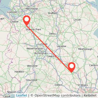 Milton Keynes Crewe train map