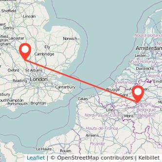 Milton Keynes Brussels bus map