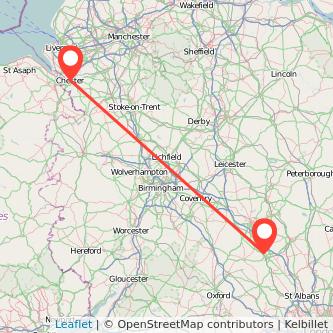 Milton Keynes Chester train map