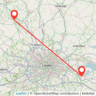 Milton Keynes Chatham train map