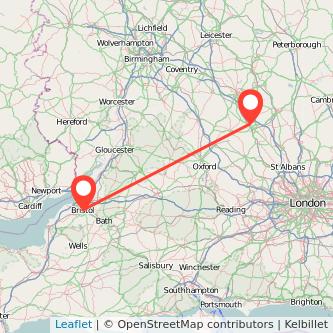 Milton Keynes Bristol train map