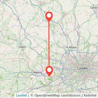 Milton Keynes Bracknell train map