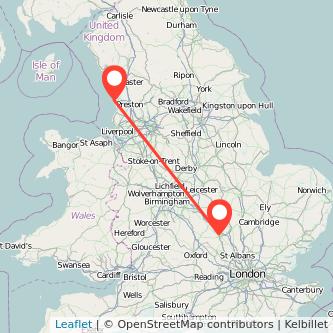 Milton Keynes Blackpool train map