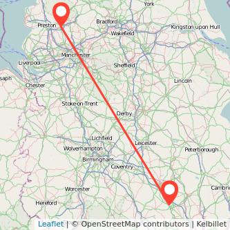 Milton Keynes Blackburn bus map