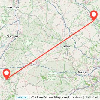 Milton Keynes Bath train map