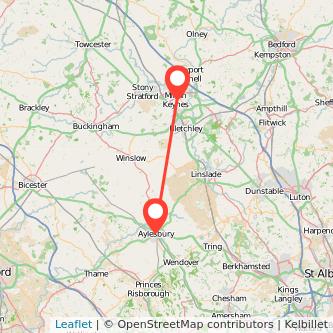 Milton Keynes Aylesbury train map