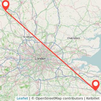 Milton Keynes Ashford bus map