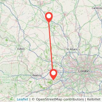 Milton Keynes Ascot bus map